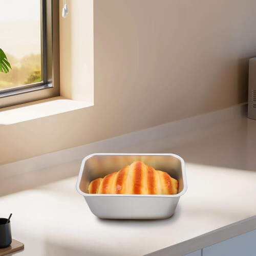 2 st rektangulära kakformar i aluminiumlegering för julmuffins och brödbakning