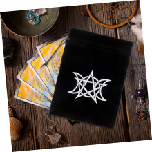 Pochette à cordon pour 10 cartes de tarot pentacle, idéale pour ranger et organiser vos cartes de divination en voyage.