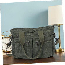 Cord-Tragetasche für Damen, mittelgroße, vielseitige Schultertasche mit Taschen für Alltag und Schule