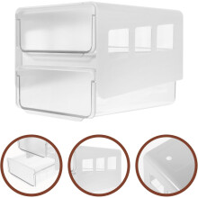 Schreibtisch-Aufbewahrungsbox mit Schublade, doppelwandiger Schreibtisch-Organizer aus Kunststoff, klein, für Zuhause und Büro