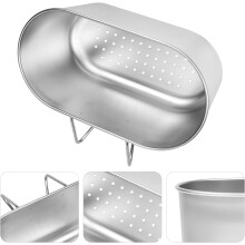 Abtropfkorb aus Edelstahl, silberfarben, schlichtes Design, leicht zu reinigen, schneller Wasserablauf, hängender Siebkorb