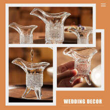 Service à vin rétro de style chinois avec 3 verres, contenance de 10 ml chacun, en verre robuste