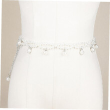 Chaîne de taille en perles pour robe élastique, idéale pour les robes de soirée et les occasions spéciales.