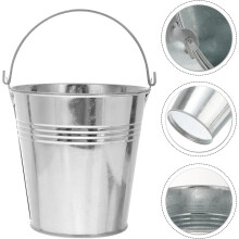 Seau à glace miniature de 0,4 l en acier inoxydable argenté, léger et portable, idéal pour les fêtes à la maison.