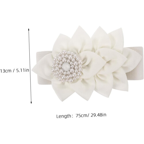 Elastischer Damengürtel, dehnbarer Taillengürtel für Kleider, mit Blumenmuster, bequemes, elastisches Modeaccessoire 1