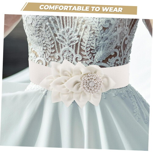 Elastischer Damengürtel, dehnbarer Taillengürtel für Kleider, mit Blumenmuster, bequemes, elastisches Modeaccessoire 2