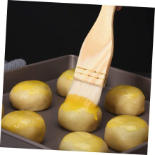 Lot de 3 pinceaux en laine, pinceau à huile, manche en bois, légers, faciles à ranger, pour la cuisine et les grillades.