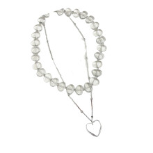 Unieke retro hart hanger kralen ketting-transparant