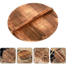 Lämmönkestävä pyöreä wok-kansi, massiivisetripuuta, 33 cm