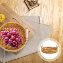 Corbeille à fruits en osier tressé à la main, ronde, moderne et élégante, pour présenter les fruits.