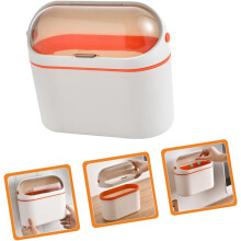 Cubo de basura colgante de pared, pequeño contenedor de compostaje de cocina, tapa moderna y compacta.