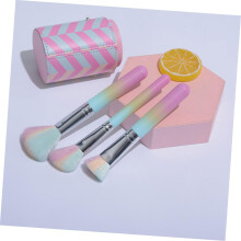 10 brochas de maquillaje profesionales con mango de madera y soporte de almacenamiento para base, colorete y sombra de ojos para mujer.