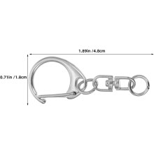 100Pcs Zinc Alloy Metal Swivel Clasp Hooks Silver Small C-Shaped Spring Buckles