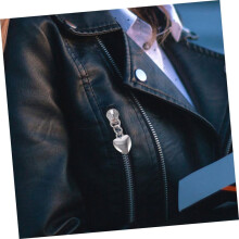 10Pcs Metal Heart-Shaped Zipper Pulls Small Size Gold Silver DIY Garment Accessories