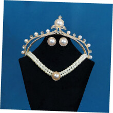 Mulheres Joias Set Pearl Tiara Colar e Brincos com Liga e Strass Materiais