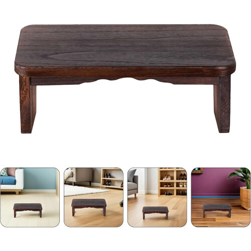 Solid Wood Stool Prayer Bench Portable Zen Floor Bench for Home Temple Mindfulness Practice 2