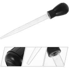 Injecteur à viande, injecteur alimentaire, pipette à marinade réutilisable en caoutchouc noir avec aspiration d'huile