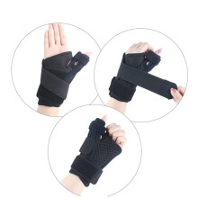 Verstellbare schwarze Daumenschiene und Handgelenkbandage zur Unterstützung, Zwei-Wege-Stabilisator