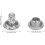 100pcs Silver Round Double Cap Rivets, Copper Material 5x5mm, Metal Snap Rivet Buttons Kit 2