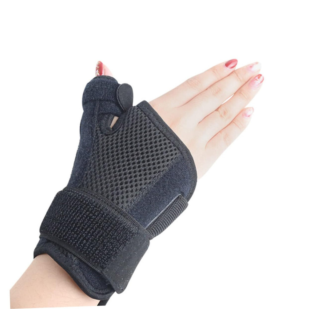 Hkhbjs Adjustable Black Thumb Splint And Wrist Band Support Brace, Two-Way Stabilizer