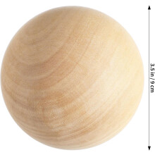Sfera di legno grezzo da 9 cm per lavori artigianali e accessori fai da te, sfera in legno massello naturale