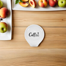 Ceramiczny uchwyt na łyżeczkę do kawy, podstawka na łyżeczkę, ceramiczny stojak na łyżki, biała porcelana, ponadczasowa elegancja