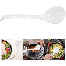 Suppenkelle aus Porzellan, asiatischer Suppenlöffel, große Küchenkelle, spülmaschinenfest, weißes Knochenkeramikmaterial