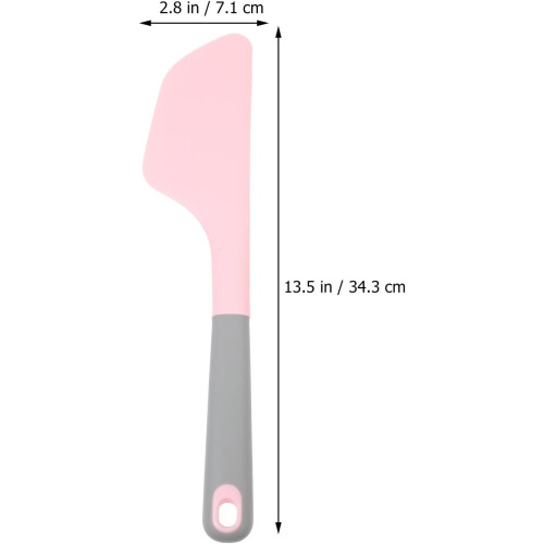 Silikon-Backspatel/Butterstreicher mit ergonomischem Griff, runder Form, rosa Farbe 1