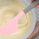 Silikon-Backspatel/Butterstreicher mit ergonomischem Griff, runder Form, rosa Farbe 4