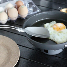 Klappbarer Bratspatel, ideal für Outdoor-Camping, aus hitzebeständigem Edelstahl, liegt gut in der Hand