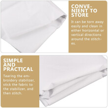 Borduurtransferpapier, kledingtransferfolie voor kleding en stoffen, wit, 10 vellen, gemakkelijk te scheuren en op maat te snijden voor borduurringen.