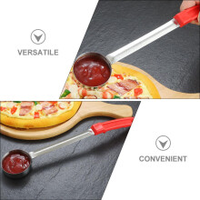 2pcs Pizza Sauce Serving Spoon Portion Ladle Stainless Steel Flat Bottom Spoon