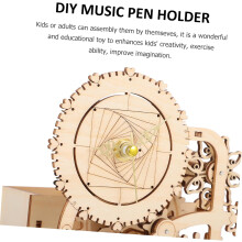 Caja de música de madera para rompecabezas, portalápices para rompecabezas, hecho de material natural.