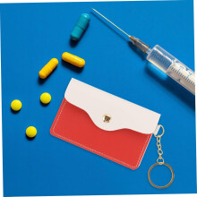 Mini-Geldbörsen-Set aus PU-Leder mit Schlüsselanhänger, 2-teilig, tragbar, Kartenetui, kleine Brieftasche mit Klappdeckel