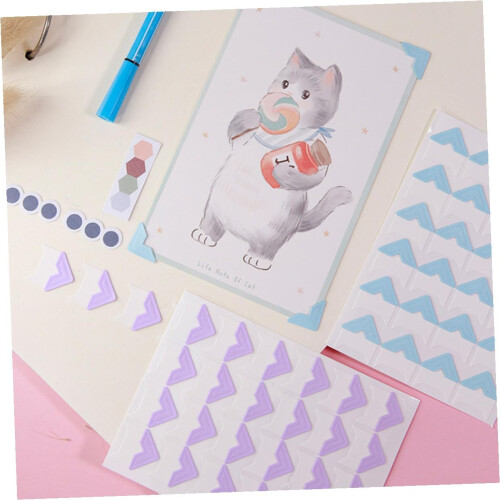 Vintage μπλε αυτοκόλλητες γωνίες φωτογραφιών για scrapbooking και άλμπουμ φωτογραφιών 2