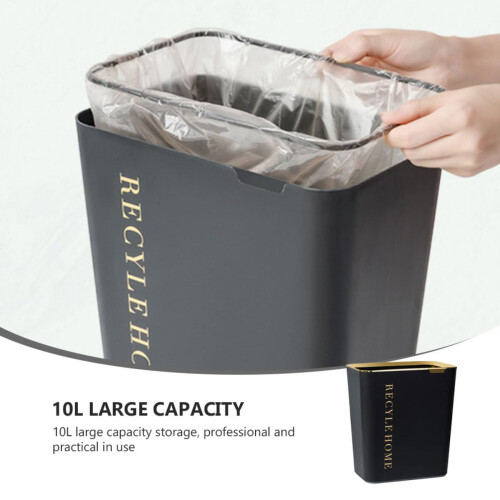 Simple Kitchen Garbage Container 10l Square Waste Storage Bin with Pressure Ring Design and Anti-Slip Bottom 2