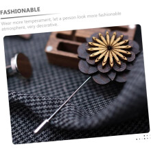 Wooden Flower Boutonniere Pin for Men Lapel Brooch with Creative Floral Design Stylish Suit Decoration