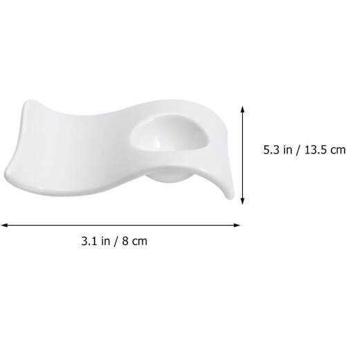 2pcs Ceramic Egg Cups Wave Type Egg Stand Holders with Comfortable Touch and Easy to Clean Surface 1