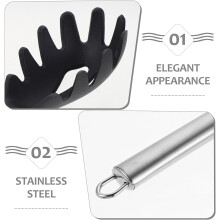Set di utensili per la pasta in acciaio inox con forchetta per spaghetti e pinze da cucina in nylon per l'uso quotidiano in cucina.