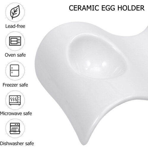 2pcs Ceramic Egg Cups Wave Type Egg Stand Holders with Comfortable Touch and Easy to Clean Surface 2