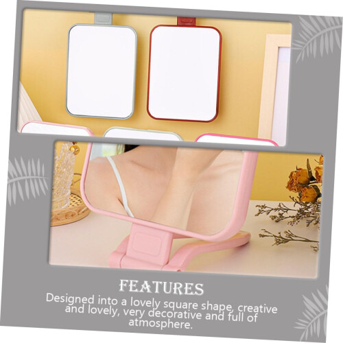 2pcs Beauty Mirror Foldable Square Mirror Creative Shaped for Women Bedroom Dressing Table 2