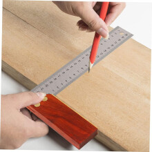 L-vormige houtbewerkingsliniaal van 250 mm, machinistenliniaal met schaalverdeling en comfortabele grip, gemaakt van synthetisch materiaal.