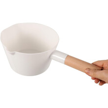 Écuelle à eau à long manche, grande capacité, en bois, aspect simple