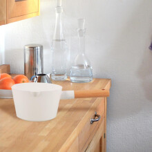 Paletta per svuotare l'acqua con manico lungo, grande capacità, in legno, aspetto semplice.