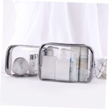 Trousse de toilette transparente en PVC pour articles de toilette, maquillage et accessoires