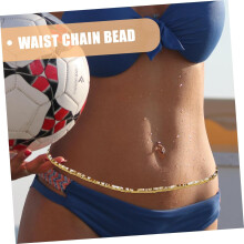 Ensemble de chaîne de taille en perles faites à la main pour femme, couleur café, bijou décoratif pour le ventre, style plage