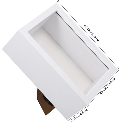Shadow Box Frame Versatile Design Rustic White Wooden with Glass Window 1