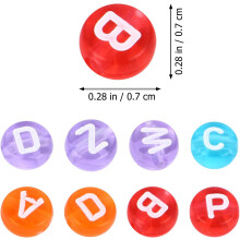 1000 perles en acrylique avec lettres blanches, idéales pour la création de bracelets et de bijoux (matériel éducatif et pédagogique).