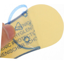 100 ks samolepiacich ochranných nálepiek na plavky 4,8 x 11 cm modré spodky, hygienické výstražné štítky