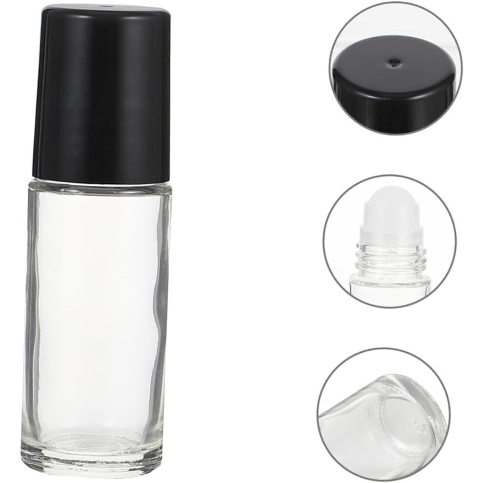 Hkhbjs 10Pcs Massage Roller Bottle Glass Essential Oil Bottles Large Rolling Ball